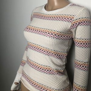 Pattern long sleeve thermal with open thumbs